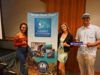 Receiving Hawai'i eco-tourism certificate